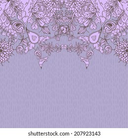 Vector decorative floral background, illustration with gorgeous ornamental frame.