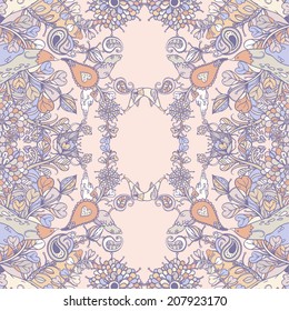 Vector decorative floral background, illustration with gorgeous ornamental frame.