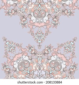 Vector decorative floral background, illustration with gorgeous ornamental frame.