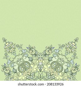 Vector decorative floral background, illustration with gorgeous ornamental frame.