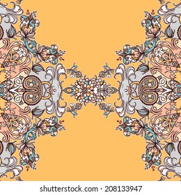 Vector decorative floral background, illustration with gorgeous ornamental frame.