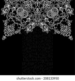Vector decorative floral background, illustration with gorgeous ornamental frame.