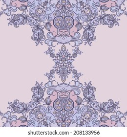 Vector decorative floral background, illustration with gorgeous ornamental frame.