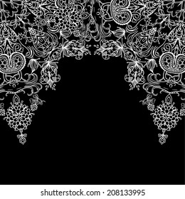 Vector decorative floral background, illustration with gorgeous ornamental frame.