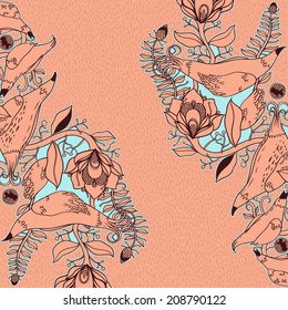 Vector decorative floral background, illustration with gorgeous ornamental frame.