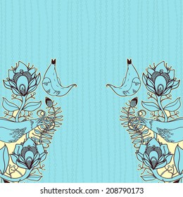 Vector decorative floral background, illustration with gorgeous ornamental frame.