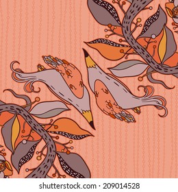 Vector decorative floral background, illustration with gorgeous ornamental frame.