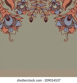 Vector decorative floral background, illustration with gorgeous ornamental frame.