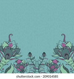 Vector decorative floral background, illustration with gorgeous ornamental frame.