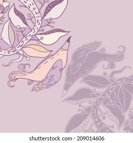 Vector decorative floral background, illustration with gorgeous ornamental frame.