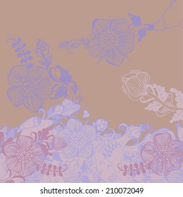 Vector decorative floral background, illustration with gorgeous ornamental frame.
