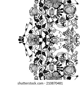 Vector decorative floral background, illustration with gorgeous ornamental frame.