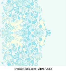 Vector decorative floral background, illustration with gorgeous ornamental frame.