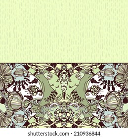 Vector decorative floral background, illustration with gorgeous ornamental frame.