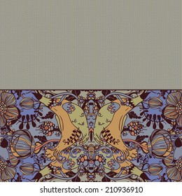 Vector decorative floral background, illustration with gorgeous ornamental frame.