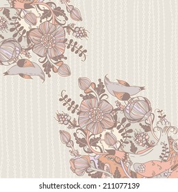 Vector decorative floral background, illustration with gorgeous ornamental frame.