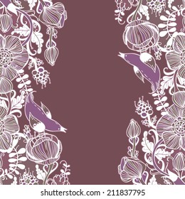 Vector decorative floral background, illustration with gorgeous ornamental frame.