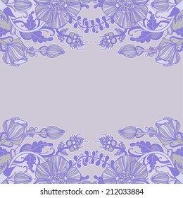Vector decorative floral background, illustration with gorgeous ornamental frame.