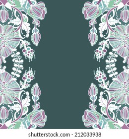 Vector decorative floral background, illustration with gorgeous ornamental frame.