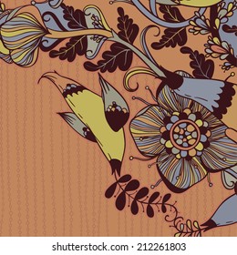 Vector decorative floral background, illustration with gorgeous ornamental frame. 