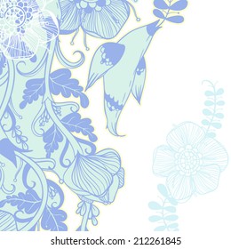 Vector decorative floral background, illustration with gorgeous ornamental frame. 