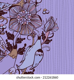 Vector decorative floral background, illustration with gorgeous ornamental frame. 