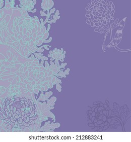 Vector decorative floral background, illustration with gorgeous ornamental frame.