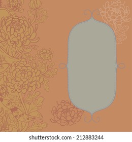 Vector decorative floral background, illustration with gorgeous ornamental frame.