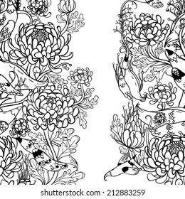 Vector decorative floral background, illustration with gorgeous ornamental frame.