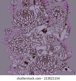 Vector decorative floral background, illustration with gorgeous ornamental frame.