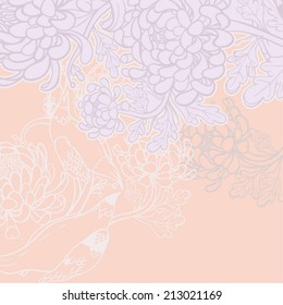 Vector decorative floral background, illustration with gorgeous ornamental frame.