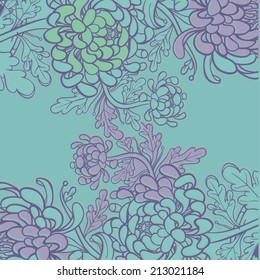 Vector decorative floral background, illustration with gorgeous ornamental frame.