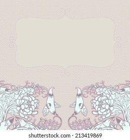 Vector decorative floral background, illustration with gorgeous ornamental frame.