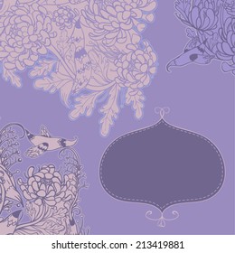 Vector decorative floral background, illustration with gorgeous ornamental frame.