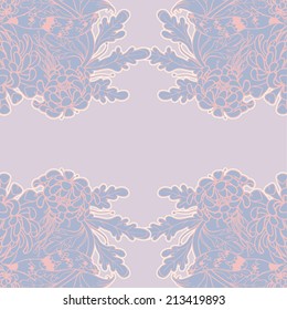 Vector decorative floral background, illustration with gorgeous ornamental frame.