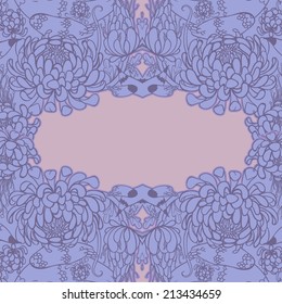 Vector decorative floral background, illustration with gorgeous ornamental frame. 