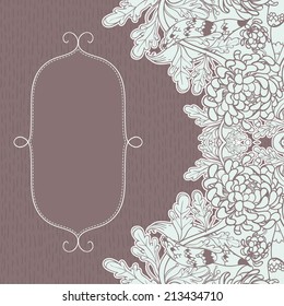 Vector decorative floral background, illustration with gorgeous ornamental frame. 