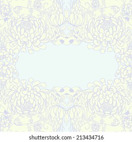 Vector decorative floral background, illustration with gorgeous ornamental frame. 