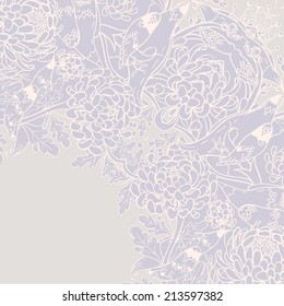 Vector decorative floral background, illustration with gorgeous ornamental frame.