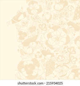 Vector decorative floral background, illustration with gorgeous ornamental frame.