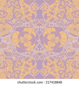 Vector decorative floral background, illustration with gorgeous ornamental frame.
