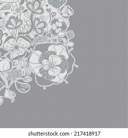 Vector decorative floral background, illustration with gorgeous ornamental frame.