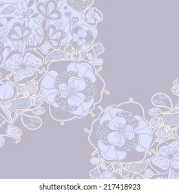 Vector decorative floral background, illustration with gorgeous ornamental frame.