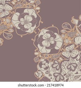Vector decorative floral background, illustration with gorgeous ornamental frame.