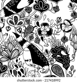 Vector decorative floral background, illustration with gorgeous ornamental frame.