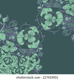 Vector decorative floral background, illustration with gorgeous ornamental frame.