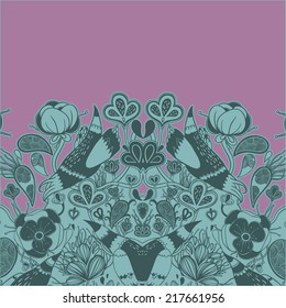 Vector decorative floral background, illustration with gorgeous ornamental frame.
