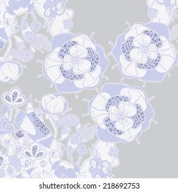 Vector decorative floral background, illustration with gorgeous ornamental frame. 