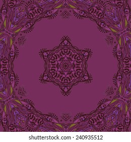 Vector decorative floral background, illustration with gorgeous ornamental frame. Pattern with unique flowers, plants, elements. Can be used as greeting card, invitations, postcard.