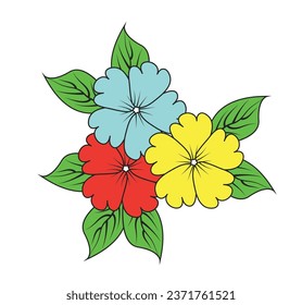 
  vector Decorative floral or Tropical flowers, leaves and twigs